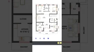 Small house design ideas 3 bedroom | 1200 square feet house plan #home plan #floorplans