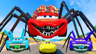 Epic Escape From The Lightning McQueen Spider Eater & Monster Truck Eater McQueen VS McQueen Beamng