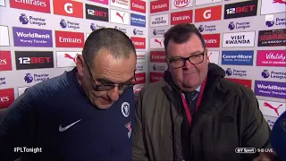 An angry Maurizio Sarri reacts to Chelsea's 2-0 loss at Arsenal