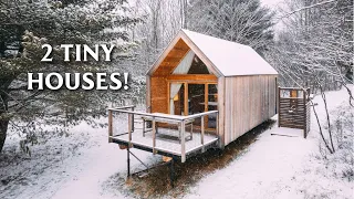 Scandinavian 400sqft TINY HOUSE + A-FRAME TOUR! // Touring 2 Cabins at EastWind Hotel!