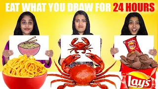 EAT WHAT YOU CAN DRAW FOR 24 HOURS CHALLENGE 🤩 | വരക്കുന്നത് മാത്രം കഴിച്ച് ഒരു ദിവസം | PULLOTHI