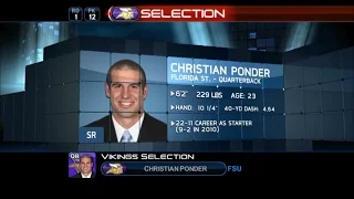 2011 NFL Draft Rd 1 Pk 12 | Minnesota Vikings Select QB Christian Ponder