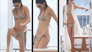Kendall Jenner has been pictured on board a yacht in Monaco with racing champ Lewis Hamilton, as rom