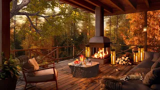 " Cozy Porch Autumn in Deep Forest ", Beautiful RElaxing Music, Peaceful Soothing Instrumental Music
