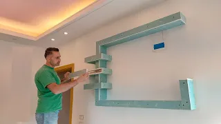 The easiest way to make a beautiful and simple plasterboard TV decoration