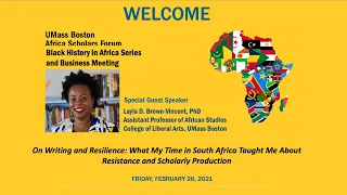 Africa Scholars Forum: Black History in Africa Series featuring Layla D. Brown-Vincent, Ph.D.