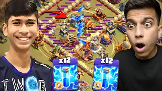 this Guy is GENIUS 12 Lightning spell on PRO TH16 (Clash of Clans)