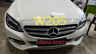 Mercedes Benz c class w205 airbag light RESET and emergency start