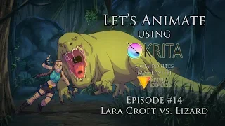 Let's Animate Ep. 14 - Krita: Lara Croft vs. Lizard 👄️🏹 🦎