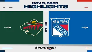 NHL Highlights | Wild vs. Rangers - November 9, 2023