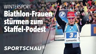 Biathlon: Heim-Erfolg für deutsche Frauen-Staffel in Ruhpolding | Sportschau