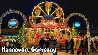 Hannover, Germany, Christmas market walking tour 4K