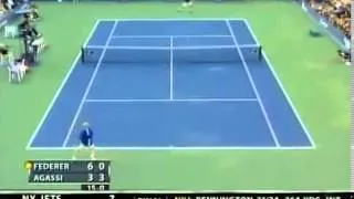 Federer v Agassi US Open 2005 highlights