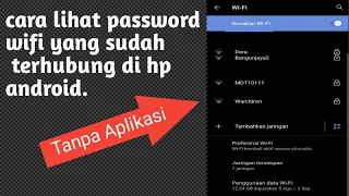 cara mengetahui password wifi di hp | melihat password wifi yang terhubung di hp