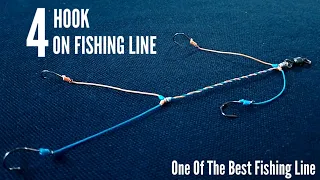 Many don't Know ‼️ How to tie 4 hook on fishing line