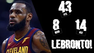 The Game LeBRONTO Was Created 2018 ECSF G2 - Bron With 43 Pts, 14 Asts, INSANE Shots!