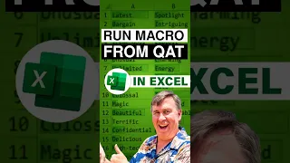 Excel - How to Run a Macro from an Icon on the QAT #excelfansonly