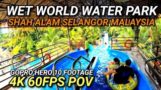 Wet World Water Park Shah Alam Malaysia | ALL WATER SLIDES POV AND WALKING TOUR | 4K 60FPS
