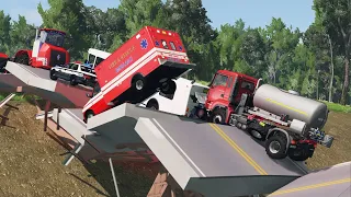 Collapsing Bridge Pileup Crashes 26 | BeamNG.drive