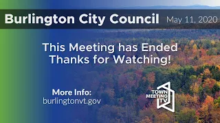 5/11/2020 - 5:30pm Burlington Board of Finance & 7:00pm Burlington City Council