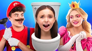 Roblox Skibidi Toilet wurde adoptiert! Prinzessin Peach ist verschwunden! Super Mario Bros im Leben!