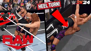 WWE 2K24 SIMULATION: Sami Zayn vs Chad Gable (Gable turns Heel) RAW 15/04/24 Highlights