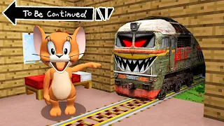 JERRY vs GIANT SCARY METRO TRAIN in Minecraft! Real Tom and Jerry - GAMEPLAY Animation Movie