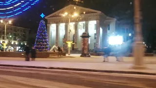 DRIVING IN MINSK along Independence Avenue || Nezavisimosti Avenue || New Year decorations