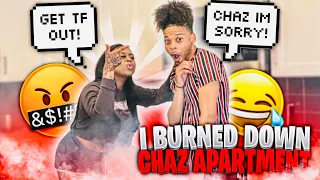 BURNING PRETTYGIRLCHAZ HOUSE DOWN PRANK (SHE CRIED!!!) 😭😭🤣