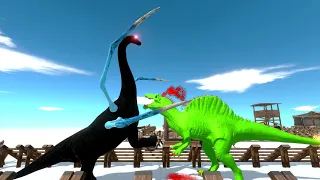 Mutated Angry Brachiosaurus VS Alien Spinosaurus ,Who Will Win?- Animal Revolt Battle Simulator