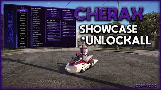 GTA ONLINE CHERAX MODMENU SHOWCASE + UNLOCKALL | UNDETECTED [PC/GTA]