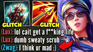I beat this Lux so bad she has a mental breakdown in all chat (GLITCH AUTO CAITLYN)