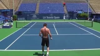 07 26 2009 Rendy Lu and Marat Safin practicing at LATC