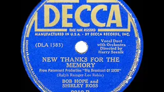 1938 HITS ARCHIVE: Thanks For The Memory - Bob Hope & Shirley Ross