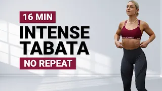 16 MIN TABATA WORKOUT | Full Body HIIT | Cardio | Super Sweaty | No Repeat | Home Workout