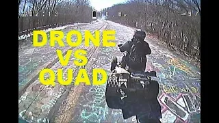 Race Drone vs ATV Quad FPV 3S Flight Centralia Graffiti Highway ACRO