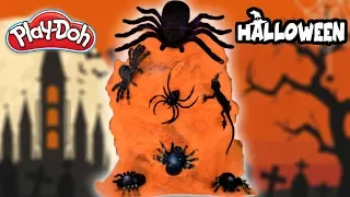 Huevo Sorpresa Gigante de Arañas de Halloween en Español Tela de araña Naranja