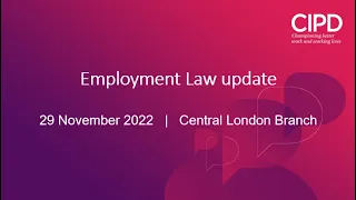 CIPD Central London Employment Law Update