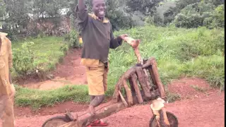 Amazing wooden bike I rode in Rwanda, Africa