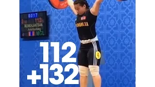 Ankhtsegtseg Munkhjantsan (75kg,18y/o) 112kg Snatch 132kg Clean and Jerk