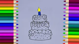 How To Color Birthday Cake || Colorful Birthday Cake For Beginners and Toddlers