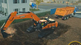Constructio Simulator 22 | Doosan excavator digging pool