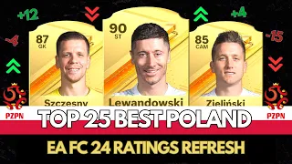 EA FC 24 | TOP 25 BEST POLAND PLAYER RATINGS (FIFA 24)! 💀😲 ft. Lewandowski, Zieliński, Szczesny…