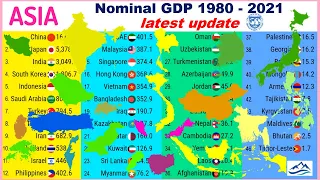 Nominal GDP of all Asian countries (1980- 2021) - latest update |TOP 10 Channel