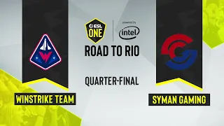 CS:GO - Syman Gaming vs. Winstrike Team [Nuke] Map 2 - ESL One: Road to Rio - Quarter-final - CIS