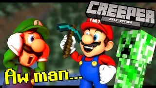 Mario sings Creeper Aw Man over Luigi!