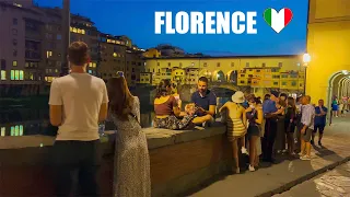 4K HDR FLORENCE , Italy evening walk Summer 🇮🇹 Walking Tour, Walk with captions