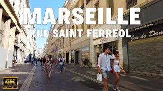 [4K] 🇫🇷 Marseille, FRANCE - Walking on "Rue Saint Ferréol"