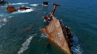 Flight & Dive over the Shipwreck of Semiramis At the Coast of #Vori #Andros #Greece