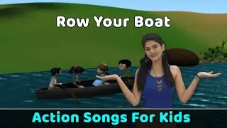 Row Row Row Your Boat Song | Action Songs For Kids | Nursery Rhymes With Actions | Baby Rhymes